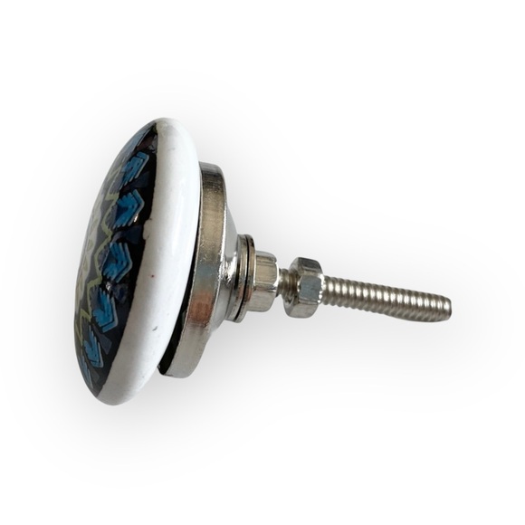 Vintage Handpainted Ceramic Door Knobs ☺︎︎ Set of 5 ☺︎ Choose Blues or Reds ☺︎ - Picture 5 of 16